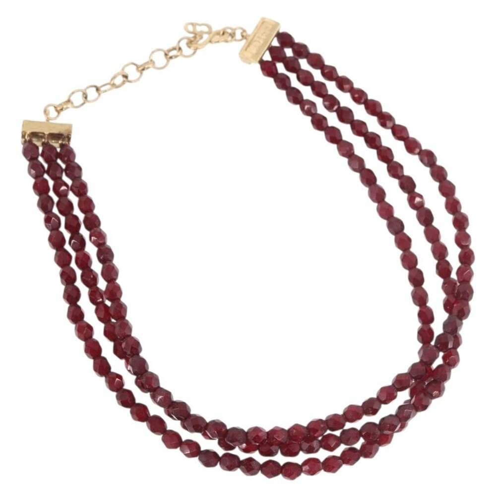 Dior Necklace Metal Bordeaux Red